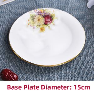 Gold Rimmed Ceramic Soup Bowl Inner Pot Steamed Meat Pie Egg Soup Pot with Lid Home Use Water Separation Soup Pot for Adults