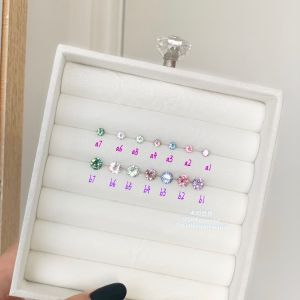 Cute Unique Single Diamond Colorful Fresh Secret Various Colors Small Diamonds Ear Bone Pins Unique Ear Jewelry Earrings