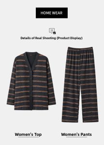 miiow | Pure Cotton Long Sleeve Sleepwear Set For Women Lace Trim Home Clothes Outwear Suitable For Spring Autumn And Winter Seasons