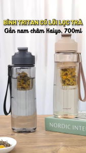 Bình Tritan Kaiyo Có Lõi Lọc Trà Gắn Nam Châm Dung Tích 700ml Pha Trà Tiện Lợi