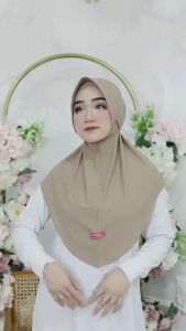 Hijab Instan Pet Dewasa Bergo Tali Kepang Ulir Zaenab bahan jersey Hasanah Hijab Menutup Dada