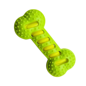 Pet Dog Squeaky Chew Toys Durable Rubber Bone Interactive Dental Teeth Cleaning Bite Resistant Toys For Small Medium Big Dogs