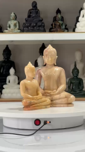 พระพุทธรูป พระแกะสลัก รูปทรง พระแก้วมรกต ปางสมาธิ หินเหลือง หน้าตักองค์พระ 5 นิ้ว 7 นิ้ว