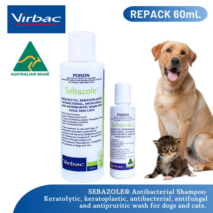 VIRBAC SEBAZOLE Shampoo AntiJamur AntiKutu AntiBacterial Shampo