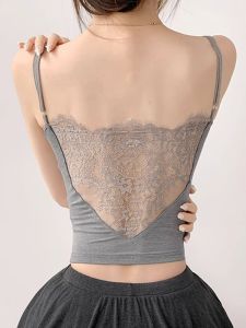 Gray Lace Summer 2026 New Design Back Beauty Padded Vest