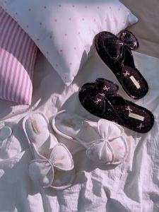 XIXITIAO All-Season Indoor Casual Comfortable Cotton Floor Shoes 2025 New Korean Style Bowknot Slippers for Women