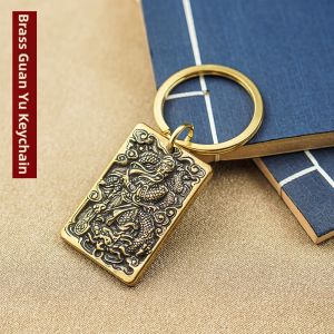 YD | Guangong Buddha Statue Pendant Keychain Charm Handmade Brass