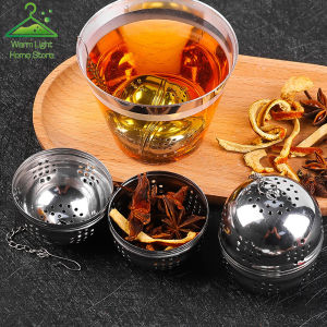 Creative Tea Infuser Ball Shape Mesh Filter with Hook Stainless Steel Coffee Strainer Teapot Cup Hanging Loose Leaf Balls Kitchen Accessories