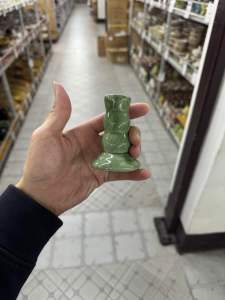 APPN (1เซ็ทได้6ชิ้น มีคลิปรีวิว) เชิงเทียน เชิงเทียนหยกสีเขียว เชิงเทียนลายหินหยก 2.8“ วัสดุเกรดA สวยงาม สินค้าพร้อมจัดส่ง (1968127)