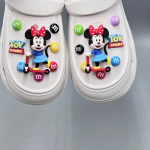 22Pcs/Set Crocs Jibbitz Charms Shoes Accessories M Bean Magic Biscuit Shoes Flower DIY Removable Shoes Buckle Decoration for Crocs