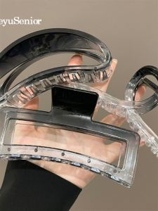 Extra Large 13cm Transparent Shark Hair Clip Womens Topknot Hair Accessory Luxury Acetate Hair Clip Fashionable Hair Gripper