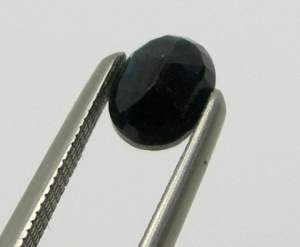 5x4 mm 4x6mmOval Extremely Black-Blue Natural Australian Sapphire Gemstone One Tablet 50baht
