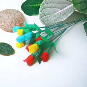 [Bunga Plastik Kresek] Bunga Mawar Mawar Warna Merah Pink Kuning Orange Biru Ungu dll Bunga Hias Pot Bunga Tanaman Artificial