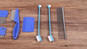 7 Pieces Tear Stain Remover Comb Double-Sided Dog Eye Comb Brush Dog Flea Combs Double Head Comb Multipurpose Tool