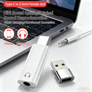 USB Type C to 3.5mm Jack Audio Adapter USB C 3.5mm Aux Adapter Type C Earphone Converter For IPhone15 Samsung Xiaomi Huawei
