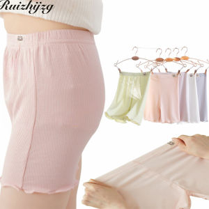 Ruizhijzg กางเกงเซฟตี้ขนาดพิเศษผ้าไอซ์ซิลค์ป้องกันการเปิดรับแสงสำหรับเด็กใส่ในช่วงฤดูร้อนกางเกงวัยรุ่นเลกกิ้งขาสั้นแบบบางกางเกงในสามส่วน
