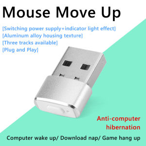 Mini Mouse Jiggler Undetectable USB Automatic Move Cursor Shaker Plug and Play Keeps Awake Indicator Light Aluminum Alloy Housing for Laptop Desktop