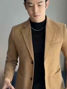 Nam cổ điển thường trang phục công sở com-lê vải nhung Áo khoác blazer Áo khoác thể thao