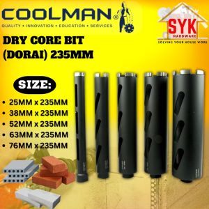 SYK Coolman Laser Welded Handheld Dry Core Bit AM14-SDS Plus Spindle Adaptor Core Bit Concrete Brick Mata Gerudi konkrit