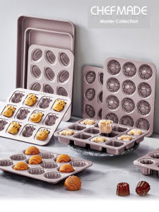 Chefmade 12-Cavity Cupcake Mold Baking DIY Tools Childrens Set 9pcs Baking Tray Private Kitchen Supplies Baking Molds