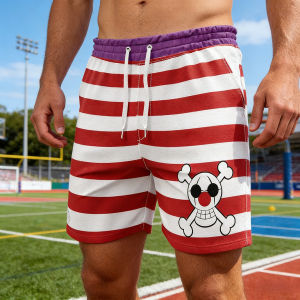 Bandai | 2026 Bandai Buggy The Clown Shorts Men ONE PIECE Shorts Summer Beach Trunks Japanese Cosplay Bathing Suit Kid Shortx Casual Y2k