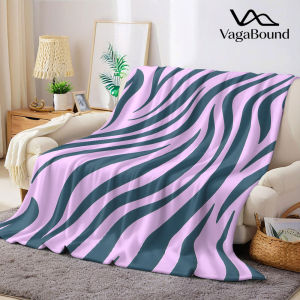 Pink Dark Zebra Print Flannel Blanket Warm Soft Halloween Christmas Decorative Couch Warm Cozy All-Season Gift