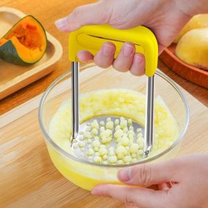 Stainless Steel Manual Potato Masher Baby Food Supplement Tool Home Use Baby Feeding Aid Hand Operated Clay Press Spoon