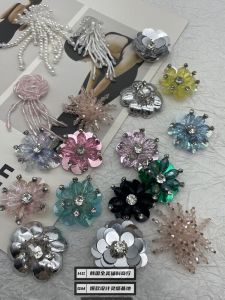 Phụ Kiện Vá Váy Thủ Công Nhiều Màu Sắc Giày Đính Pha Lê Thêu Hạt Vá Váy Phụ Kiện Trang Trí Tóc DIY