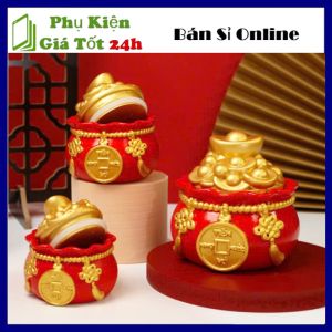 Hũ Đựng Vàng Tài Lộc Trang Trí Ban Thờ Bàn Làm Việc Mang Lại May Mắn - TÚI THẦN TÀI May Mắn Trang Trí Ban Thờ Bàn Làm Việc cửa hàng đựng Muối Gạo Tài Lộc Đầu Năm - Hủ Đựng Gạo Muối Nước Để Bàn Thiên Chiêu Tài Chiêu Lộc