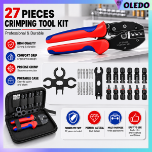 MC4 Solar Crimlicator Tool Kit LY-2546B | 2.5-6mm² Cable W/12 Pairs Connectors - Weatherproof Crimper For Pinoy Solar Panels (Farm & Home Installation)