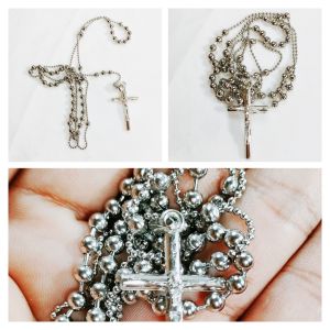 High Quality Stainless Ball Chain Rosary (15.5in). no box kasama