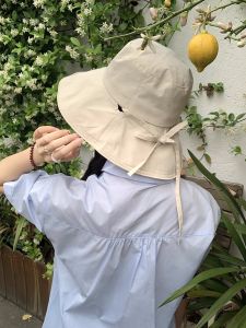 Quick-Drying Bucket Hat Womens Summer East Gate South Korea Lightweight UV Protection Wind Proof Rope Ins Strap Sun Protection Sun Hat