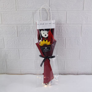 Cross-Border Graduation Season Childrens Day Kindergarten Graduation Ceremony Doctor Bear Doll DIY Sunflower Bouquet