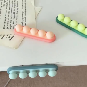 4 Clip Pea Cable Organizer Silicone USB Cable Winder Desktop Tidy Management Clips