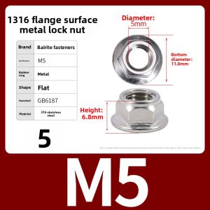 BAIRUITE | Flange Nylon Locking Nut M3-M12
