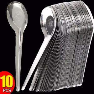 【🔥Low Price🔥】10Pcs 16cm Stainless Steel Spoon Large Capacity Dinner Spoon for Soup Rice Tea Milk Coffee Dessert Kitchen Tableware