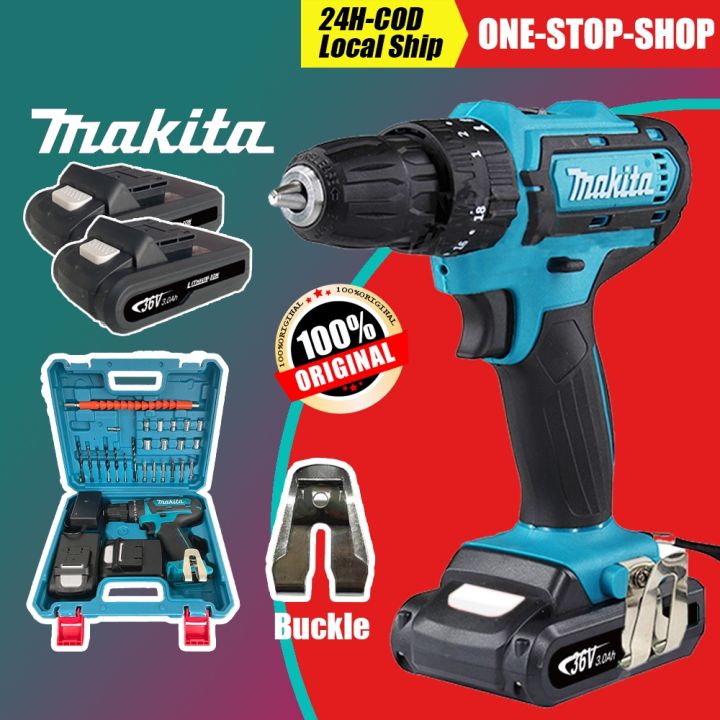 Maklta Cordless Hammer Drill 2x Battery 36v Brushless Dc Motor Cordless