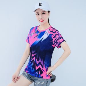 Quick Drying Clothes Womens Short-Sleeved Thin Outdoor Sports Running Camouflage Ice Silk Group Clothes Summer Quick-Drying Loose round Neck T-Shirt Women