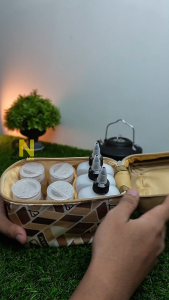 ISE Mount Paket Botol Bumbu Camping 7 in 1 Set Portable Seasoning Bottle Plus Storage Bag Campervan Outdoor