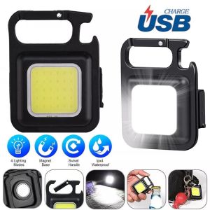 Đa Năng Đèn Pin LED COB Cửa Sổ Vỡ Búa Cờ Lê Chai Nhỏ Móc Chìa Khóa Có Dụng Cụ Mở Đèn Làm Việc Ngoài Trời Đèn Khẩn Cấp