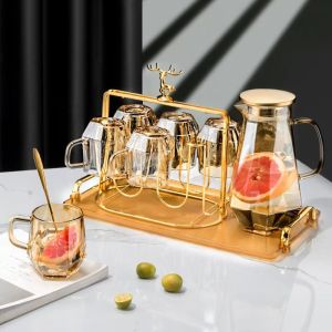 Champagne Large Capacity Heat-Resistant Glass Water Jug