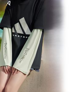 Miiow | Ice Silk Sleeve Covers Womens Summer Thin Loose Breathable Sun Protection UV Protection Cool Feeling Nylon Letter Pattern