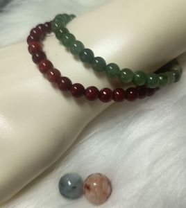 Natural jadeite ASLI jadeite (tahan lasak) 红/禄翡翠6mm+++limited stock