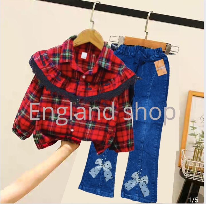 Setelan Baju one set Jeans Anak Perempuan import