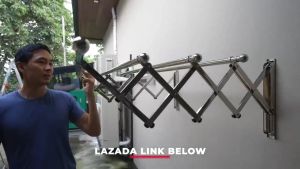 3 เสา คลื่น ราวตากเสื้อผ้า คลุมเป้าหมายยืดหด 0.8M-1.8M ราวตากเสื้อผ้าสแตนเลส drying rack รับน้ำหนัก 200 กิโลกรัม ยืดหด ราวตากผ้าพับ ราวตากผ้าตัว