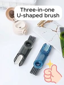 3 in 1 Tumbler Brush Cleaner Multipurpose Bottle Gap Lid Cup Cover Cleaning Brush Cup Crevice Cleaning Tools Water Bottle Cleaner Brush Home Kitchen Cleaning Tools XPH548