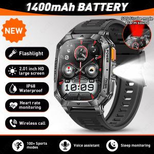 LIGE | New T-REX3 1400mAh Battery Smart Watches Outdoor Military 2.01" HD AMOLED Smart Watch 2026 Men IP68 Waterproof Sports Smartwatch