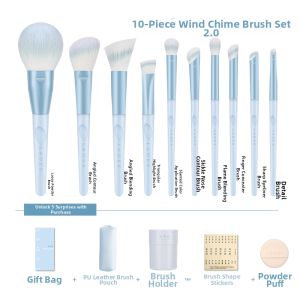 Lades | Full Set Animal Hair Blush Eyeshadow Concealer Contour Powder Makeup Brushes
