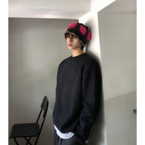 ZHUOCAN | Black Retro Casual Sweater