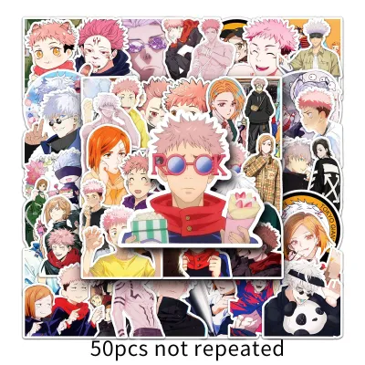 Bandai | Jujutsu Kaisen Gojo Satoru Stickers 50pcs 100pcs Set Cute Cartoon Anime Diy Decals For Diary Laptop Jujutsu Kaisen Fans Gift
